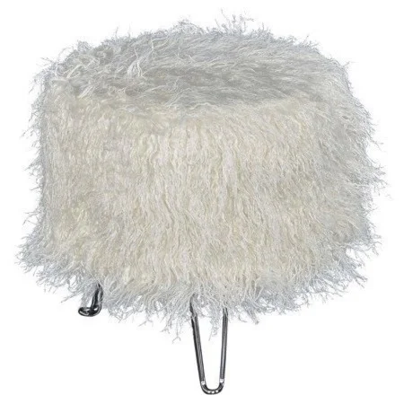 Glam Faux Fur Ottoman